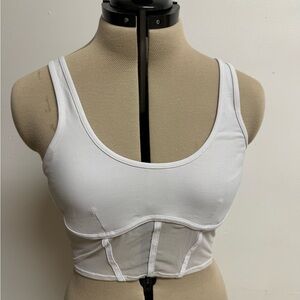 White Bustier Crop Tank Top